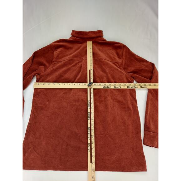 Duluth Trading Company Corduroy Rust Popover Womens Long Sleeve Shirt V Neck S - Picture 3 of 11